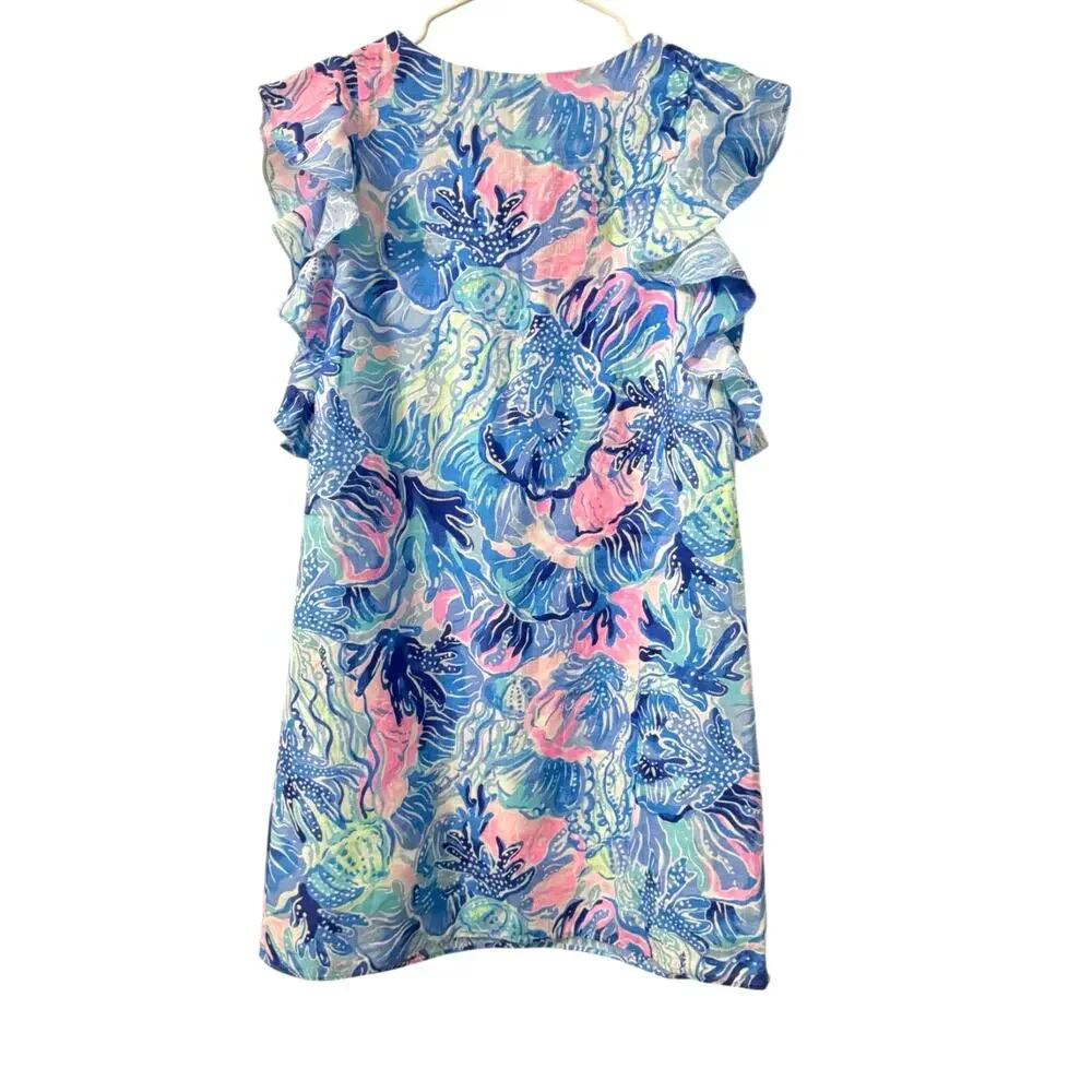 NWT! Lilly Pulitzer Astara Linen Dress in Saltwater Blue - Size Medium - Picture 2 of 4